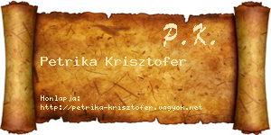 Petrika Krisztofer névjegykártya
